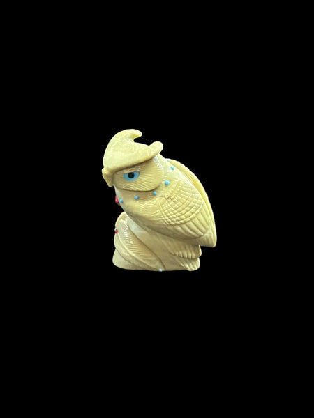 Owl Sitting On Rock Fetish-Carving