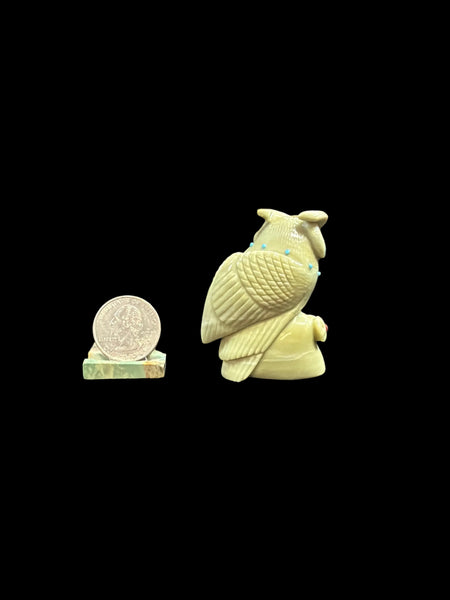 Owl Sitting On Rock Fetish-Carving