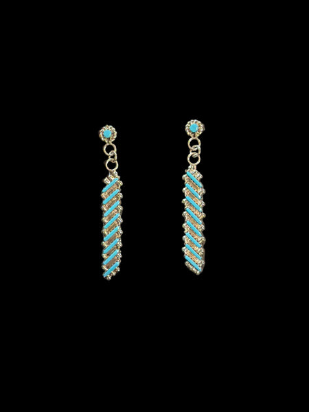 Turquoise Needlepoint Earrings