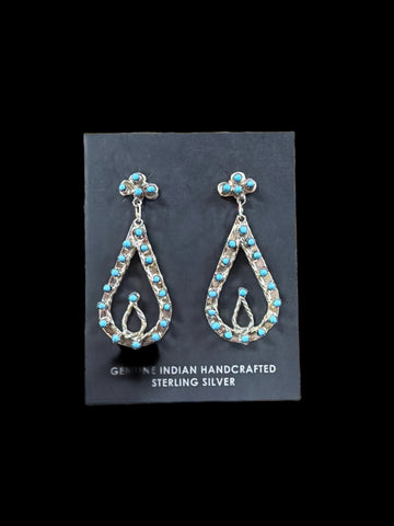 Turquoise Petit Point Dangle Earrings