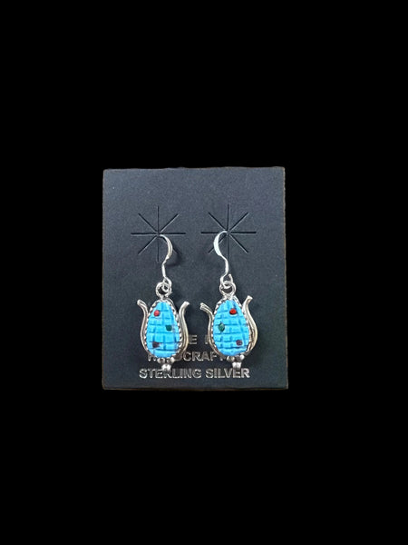 Turquoise Corn Dangle Earrings