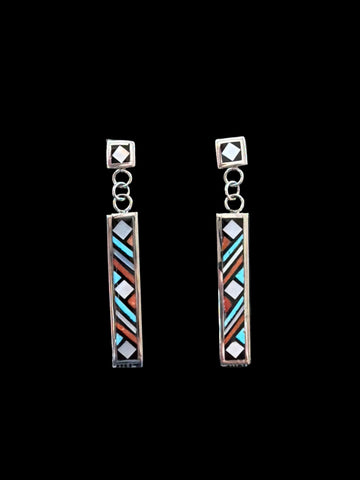 Inlayed Dangle Earrings