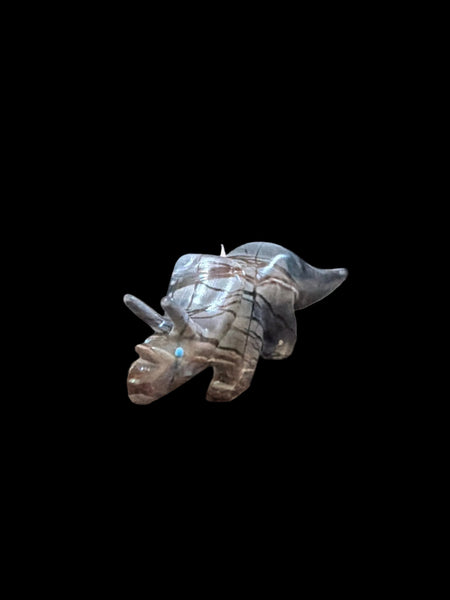 Injured Picasso Marble Triceratops Fetish-Carving