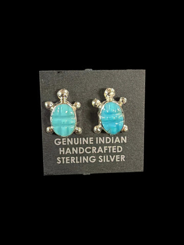 Turquoise Turtle Post Earrings