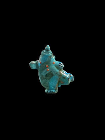 Turquoise Dancing Bear Fetish-Carving