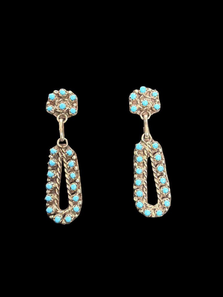 Turquoise Petit Point Dangle Earrings