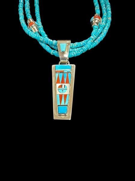 Turquoise Strand and Inlayed Necklace Set