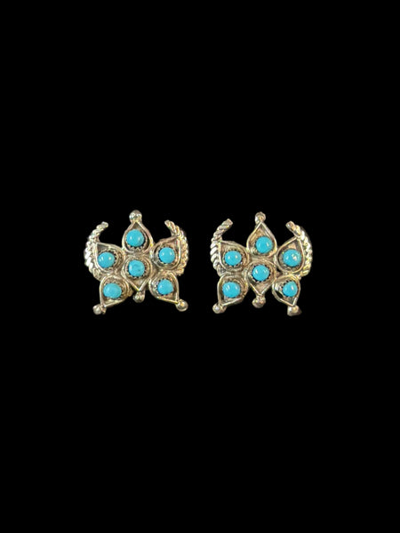 Turquoise Post Petit-Point Earrings