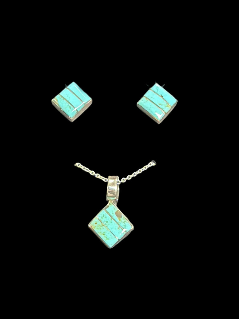 Turquoise Square Necklace Set