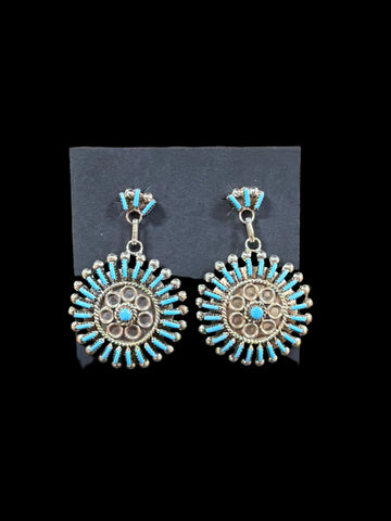 Turquoise Needlepoint Earrings