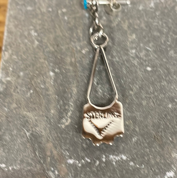 Turquoise needlepoint drop earrings