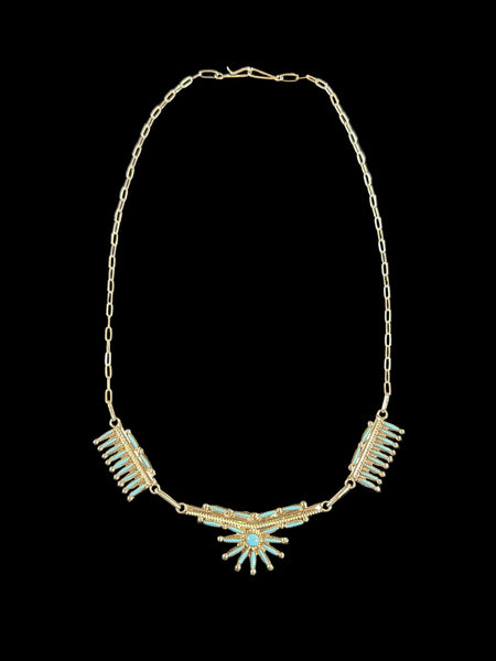 Needlepoint Turquoise Necklace Set