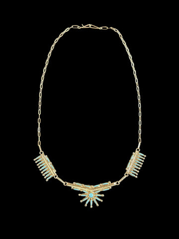 Needlepoint Turquoise Necklace Set