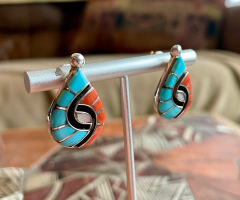 Multi-colored Hummingbird style earrings