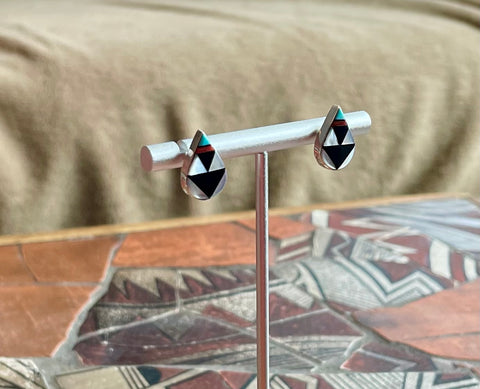 Zuni inlay drop earrings