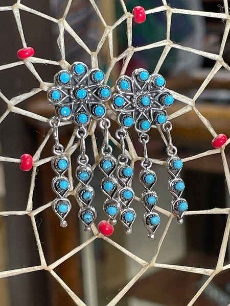 Zuni Snake Eye Dangle Earrings