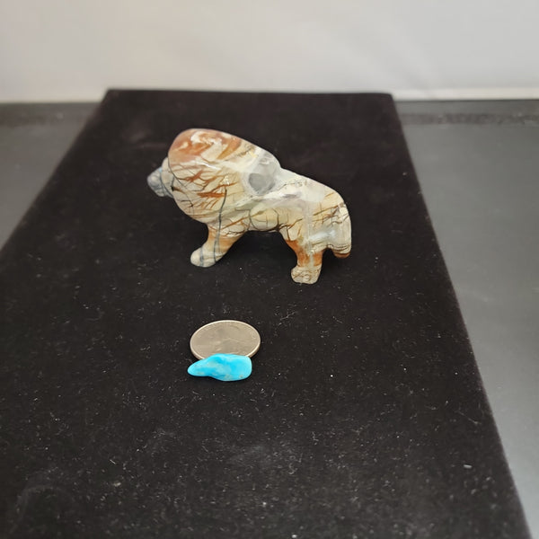 Picasso marble lion fetish carving