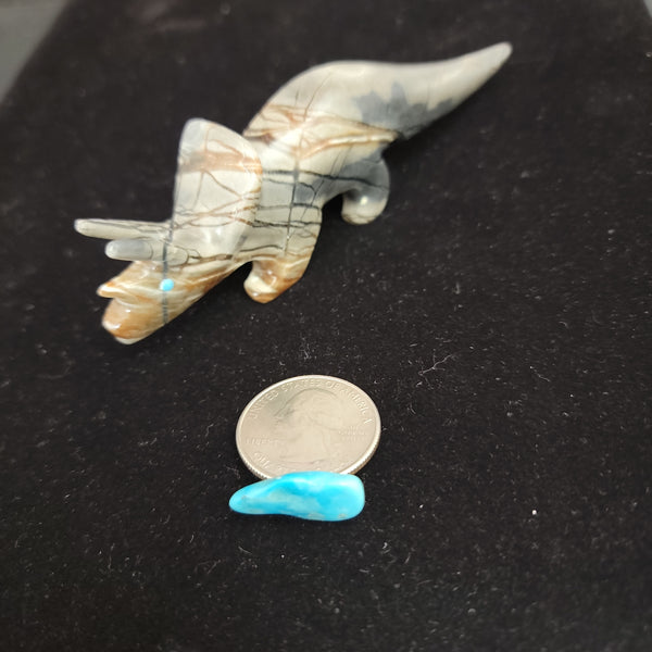 Picasso marble triceratops fetish carving