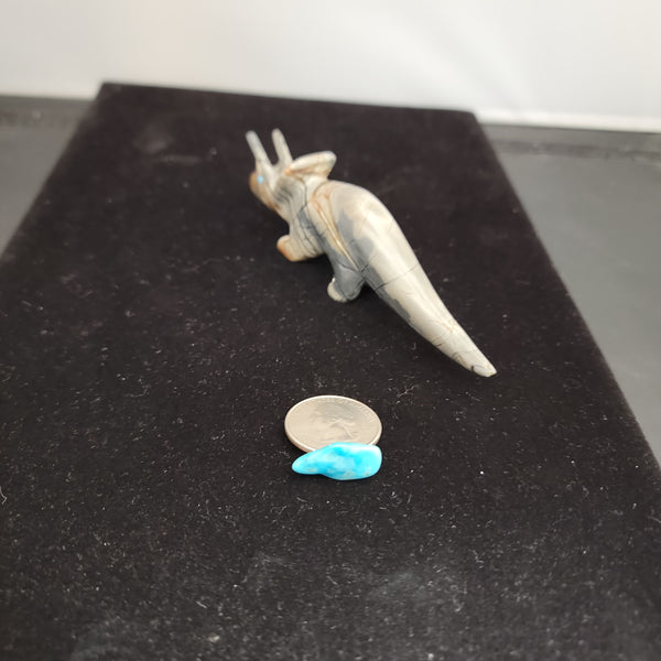 Picasso marble triceratops fetish carving