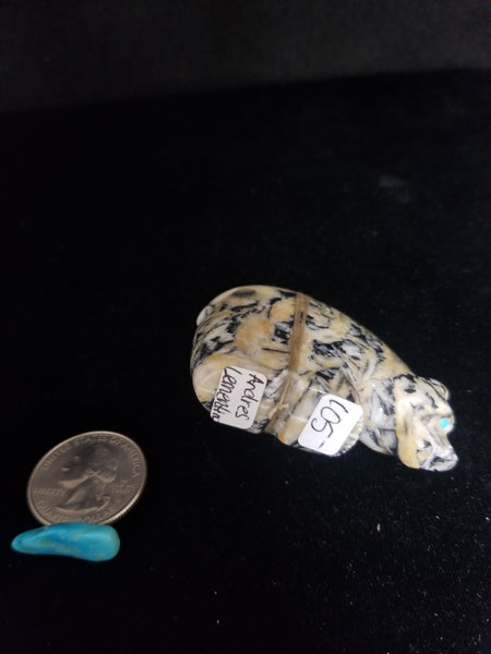 Pinolite bear fetish carving