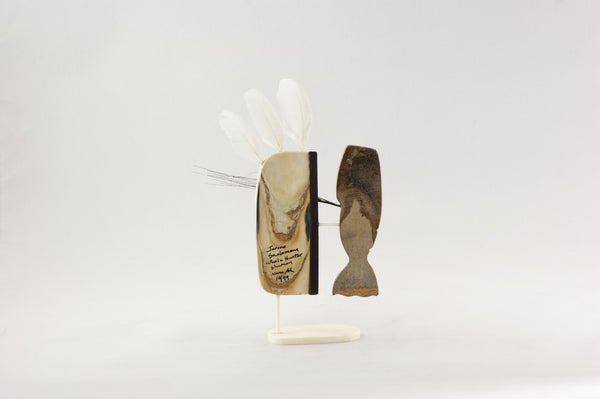 Ivory & Whalebone Whale and Hunter Shaman Mask by Jerome Saclamana - Turquoise Village - 1