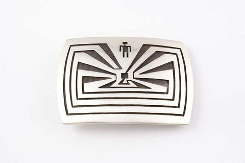 Hopi Overlay Man in Maze Buckle by Ben Mansfield - Turquoise Village - 1