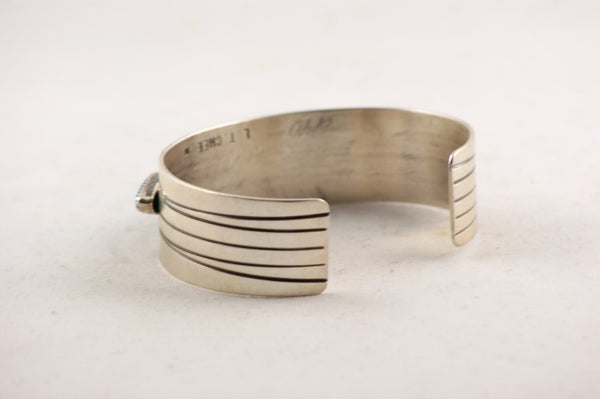 Navajo Turquoise Nugget Cuff Bracelet by Leonard Chee - Turquoise Village - 3