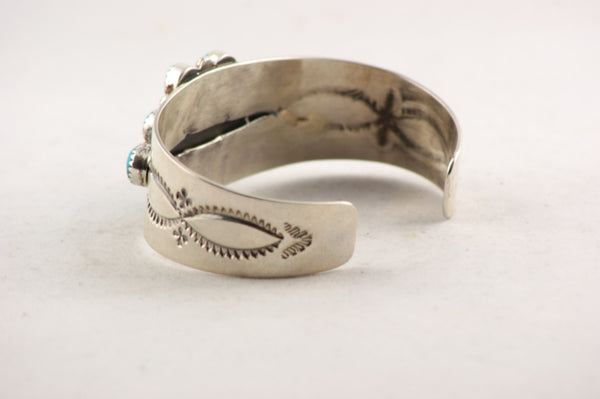 Navajo Clusterwork Turquoise Cuff Bracelet by Leonard Chee - Turquoise Village - 3