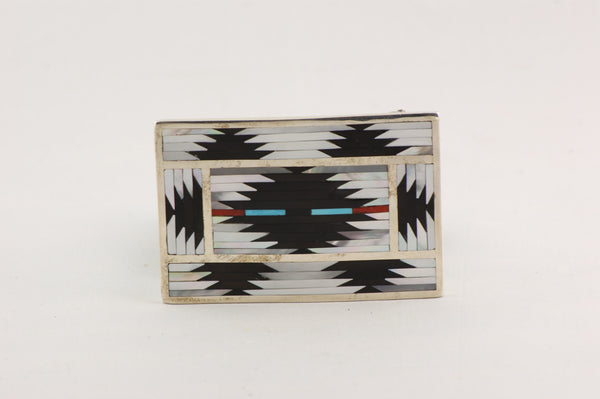 Zuni Inlay Buckle by Pat & Charlotte Dishta - Turquoise Village