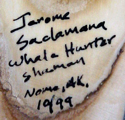 Ivory & Whalebone Whale and Hunter Shaman Mask by Jerome Saclamana - Turquoise Village - 3