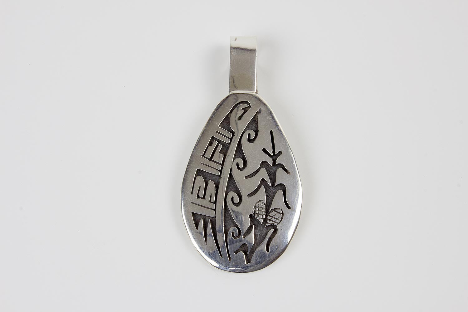 Hopi Overlay Parrot and Waterwave Pendant by Darren Silas