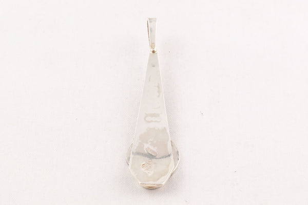 Hopi Overlay Sterling Silver Bear Paw Pendant by Sue Honie - Turquoise Village - 2