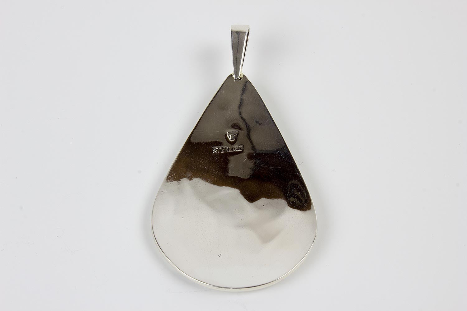 Hopi Sterling Silver Overlay Kokopelli and Sunface Pendant by Floyd Lomakuyvaya
