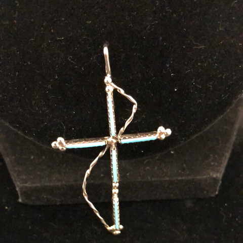 Needlepoint cross pendant