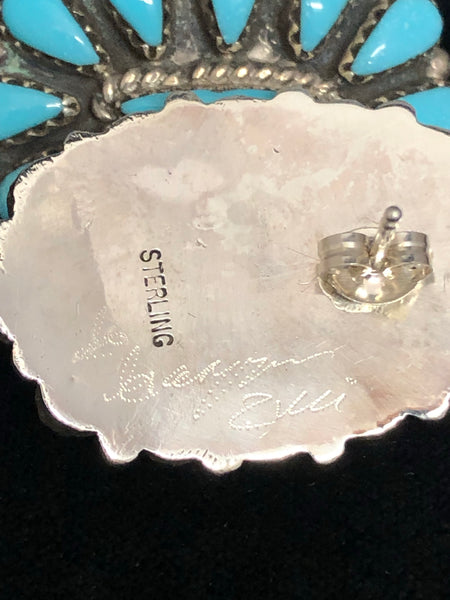 Turquoise cluster post earrings