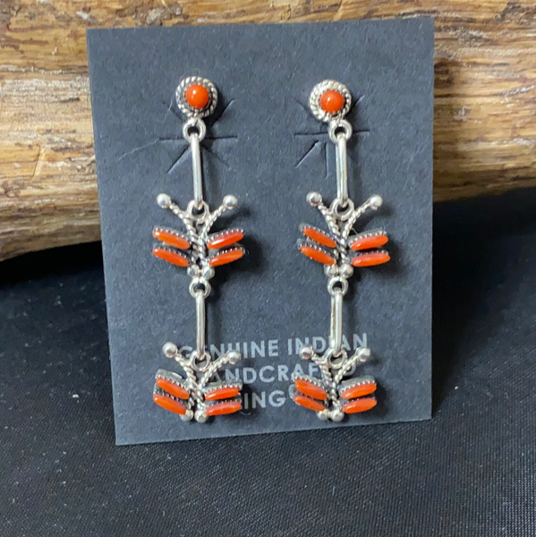 Zuni butterfly dangle earrings