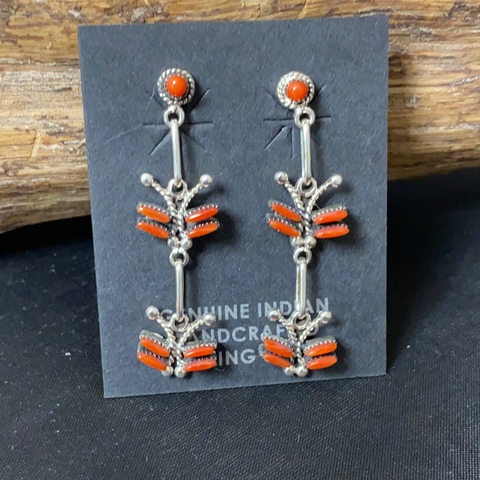 Zuni butterfly dangle earrings