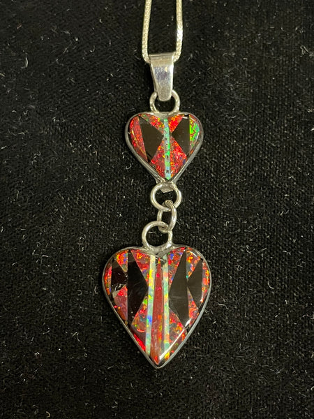 Inlay heart pendant