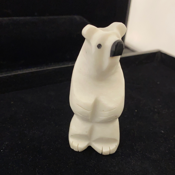 Polar bear fetish carving