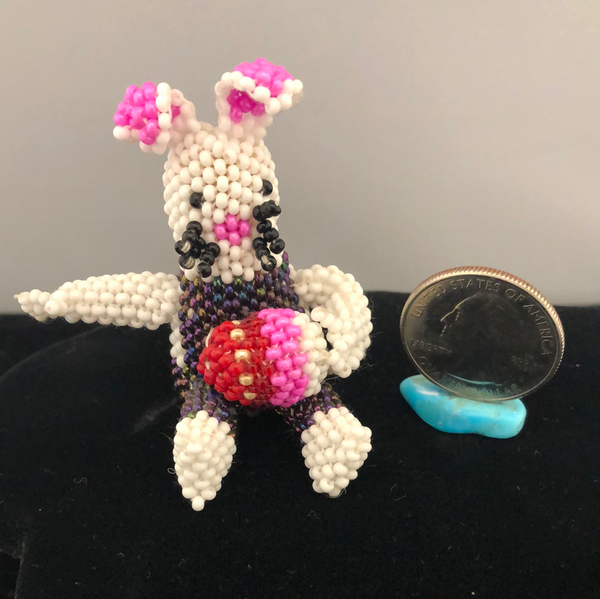Easter bunny beaded doll