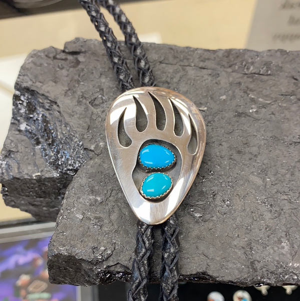 Bear paw bolo tie