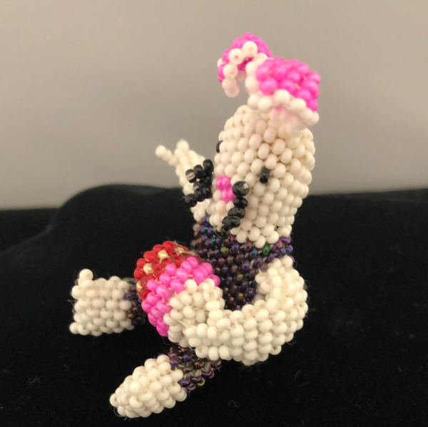 Easter bunny beaded doll