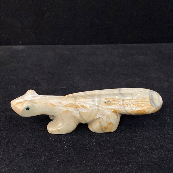 Picasso Marble Lizard Fetish Carving