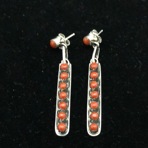 Coral dangle earrings by Rena Laate