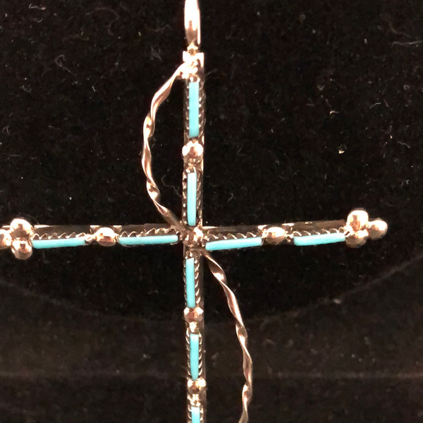 Needlepoint cross pendant