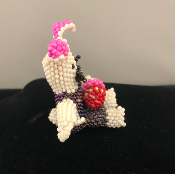 Easter bunny beaded doll