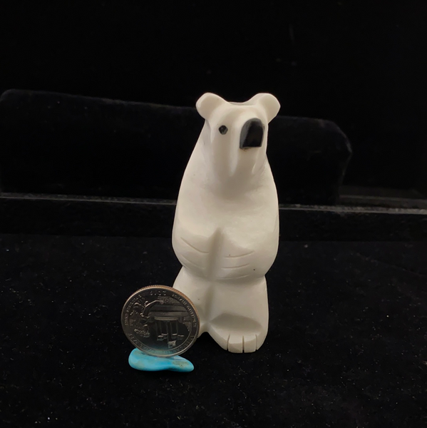 Polar bear fetish carving