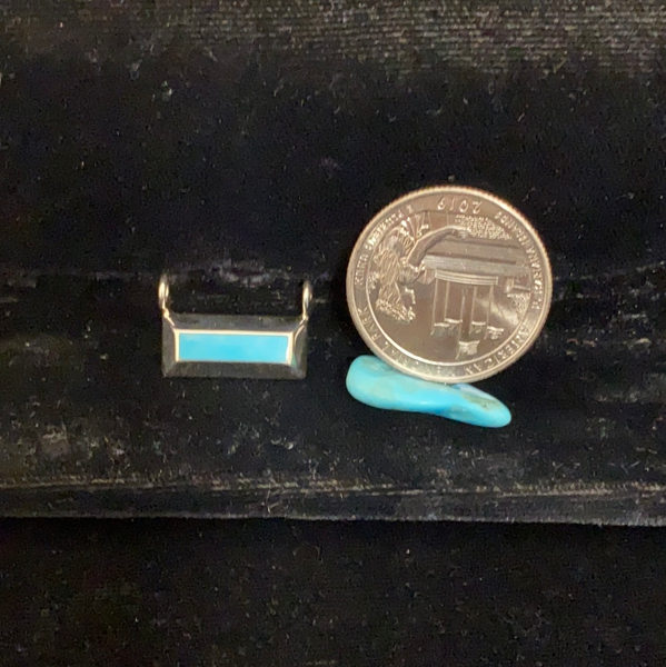 Turquoise bar pendant