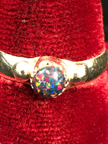 Black opal ring