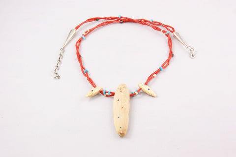 Zuni Corn Maiden Fetish Necklace by Sandra Quandelacy - Turquoise Village